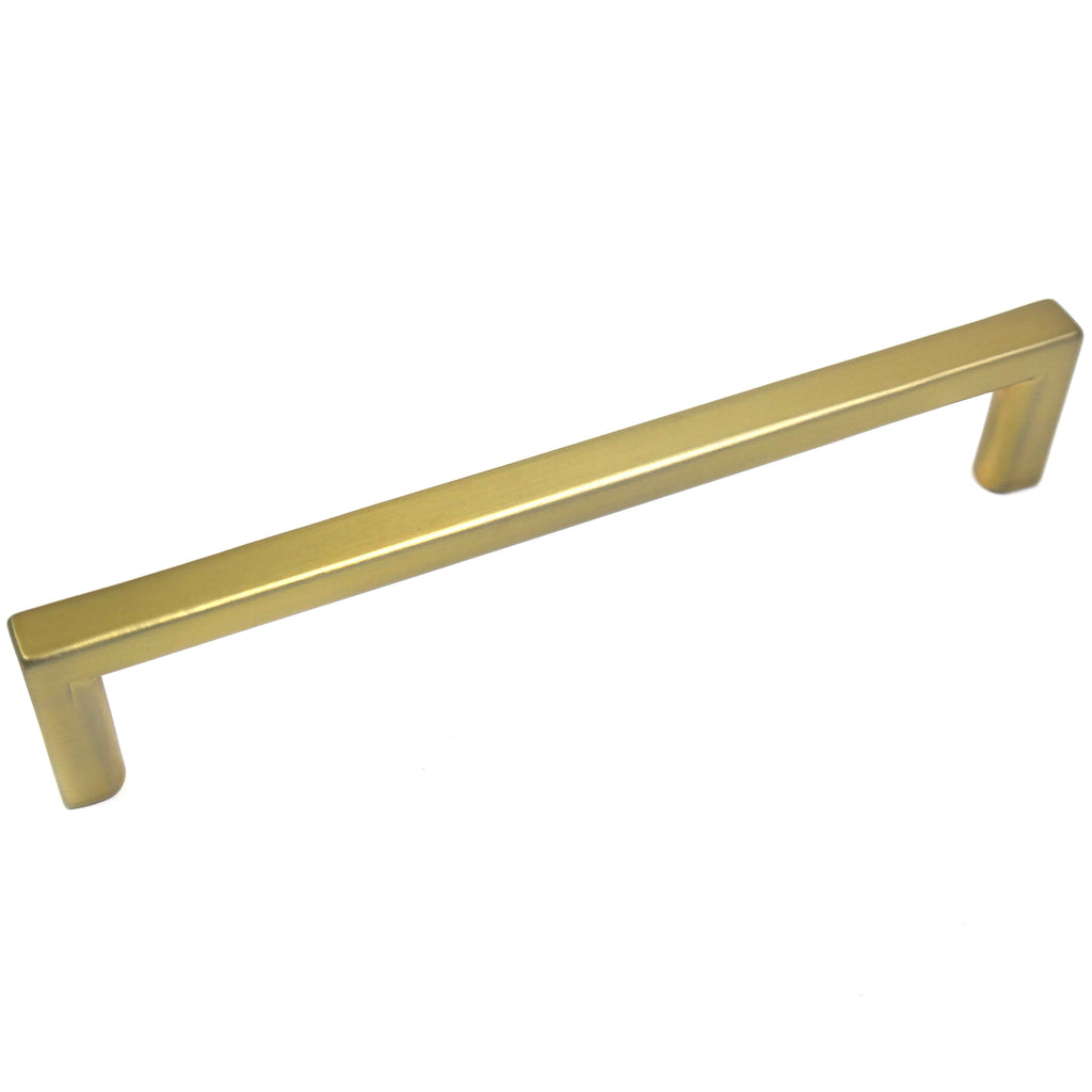 Cosmopolitan - 5" Centers Cabinet Hardware Square Pull Handle in Champagne Bronze by Laurey - 73110