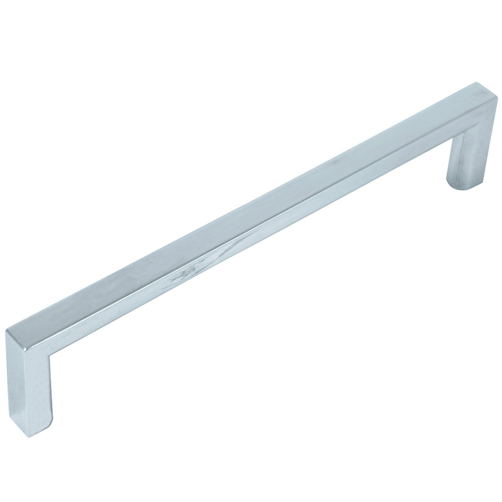Cosmopolitan - 5" Centers Cabinet Hardware Square Pull Handle in Polished Chrome by Laurey - 73126