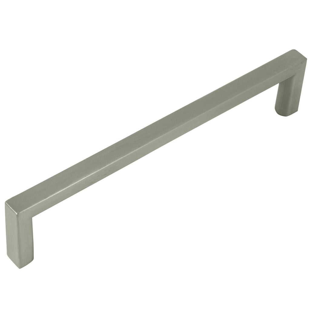 Cosmopolitan - 5" Centers Cabinet Hardware Square Pull Handle in Satin Nickel by Laurey - 73128