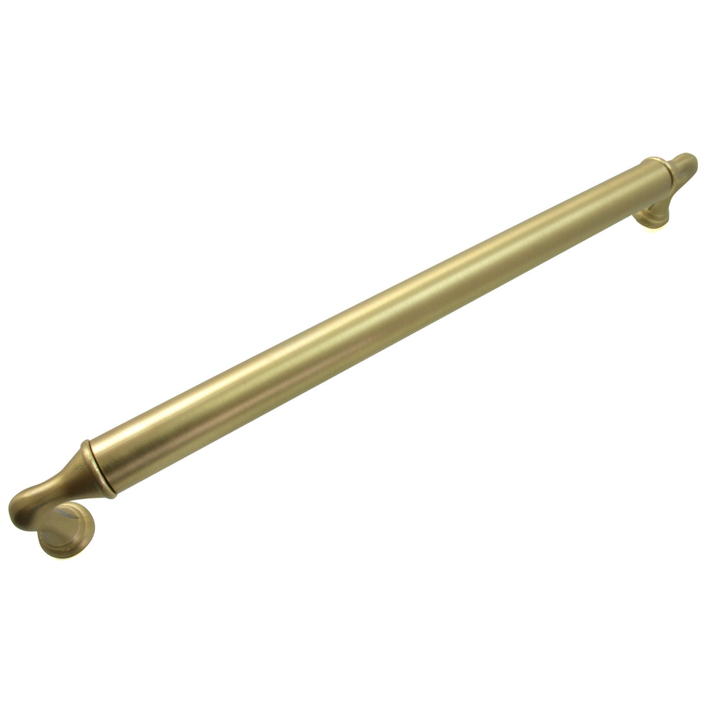 Kensington - 10" Centers Cabinet Hardware Rounded Pull Handle in Satin Brass by Laurey - 86704