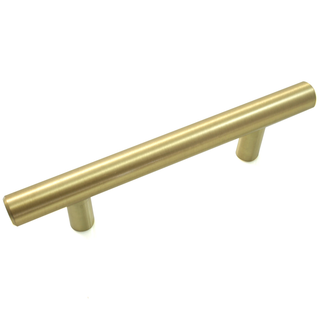 Melrose - 3.75" Centers Cabinet Hardware Bar Pull Handle in Satin Brass by Laurey - 87104