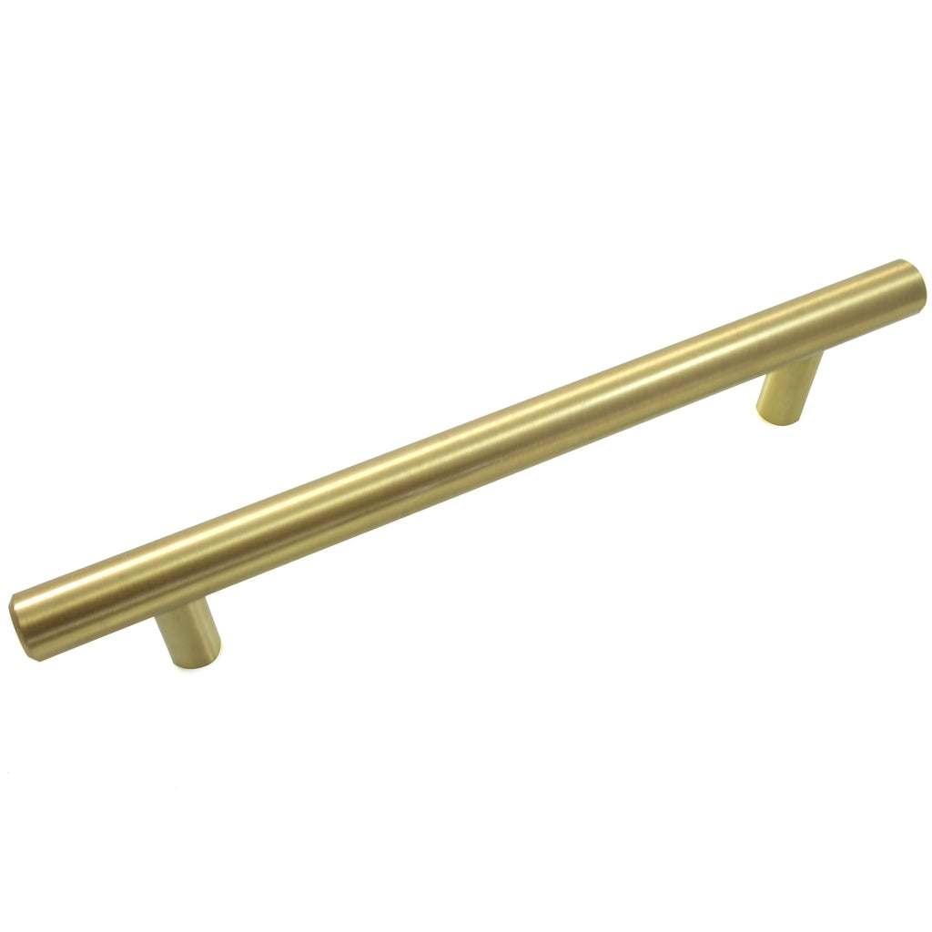 Melrose - 5" Centers Cabinet Hardware Bar Pull Handle in Satin Brass by Laurey - 87304